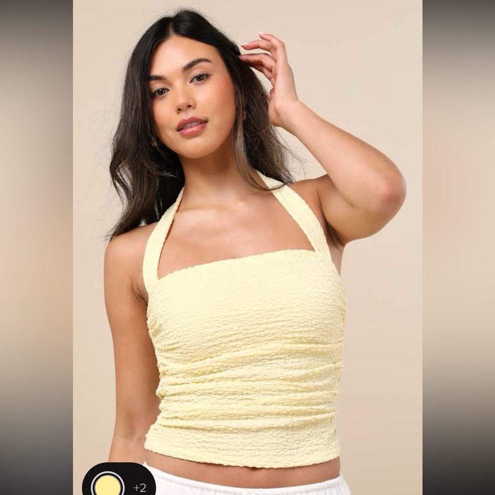 Lulu's Yellow Textured Tank Top